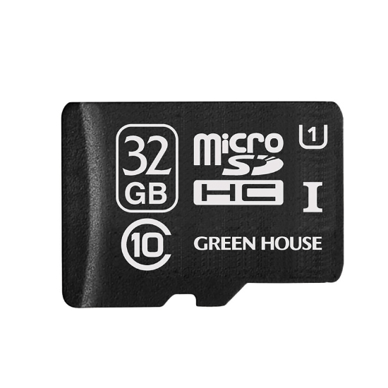 【GREEN HOUSE】microSDHCカード(アダプタ付) UHS-I クラス10【32GB】